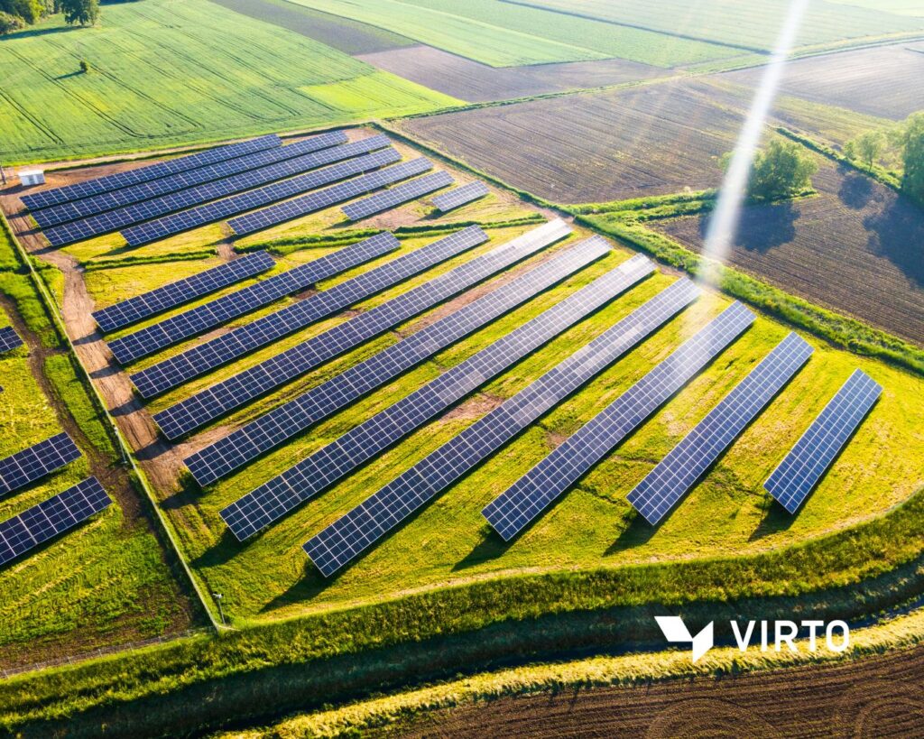 ground mounted solar project with solar modules